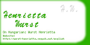 henrietta wurst business card